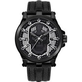 Police Black Leather Dress Watch